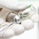 Photograph of carboplatin vials and injection