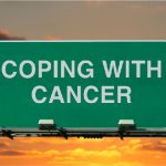 Picture of a signboard with the title 'Coping with lung cancer'
