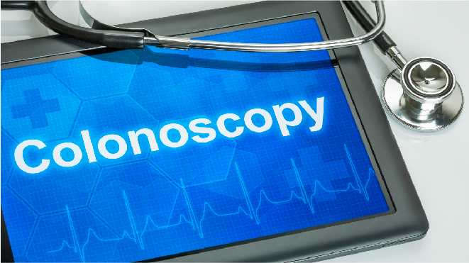 Picture of a iPad with 'Colonoscopy' written on it